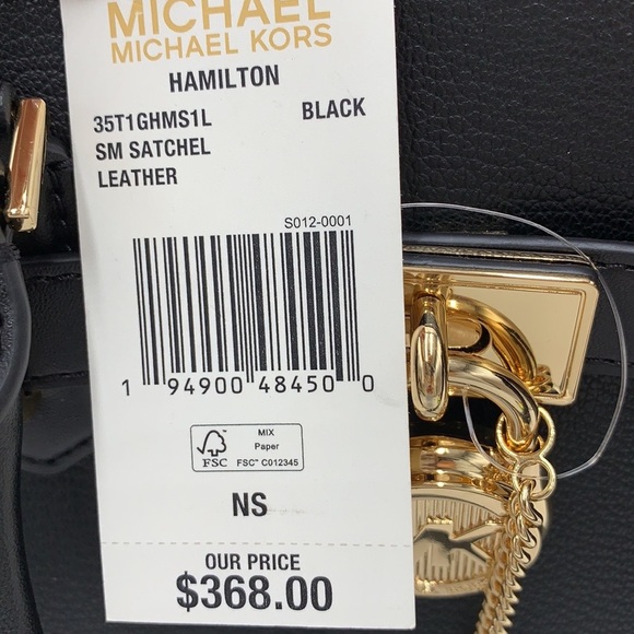 Michael Kors Hamilton Small Satchel Shoulder Crossbody Bag Black color NWT - Picture 15 of 15